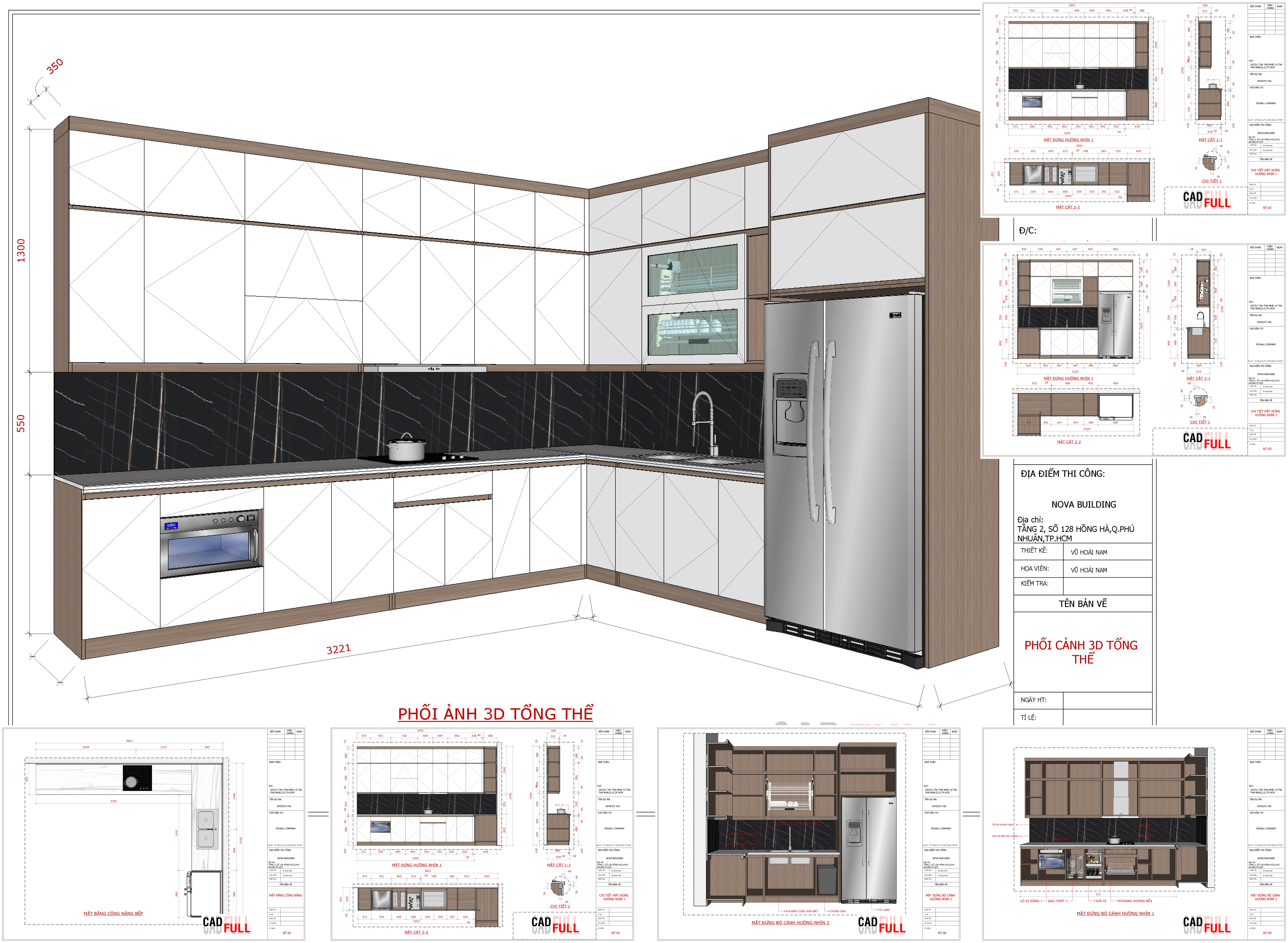 Layout Sketchup - Tủ Bếp Mẫu 2